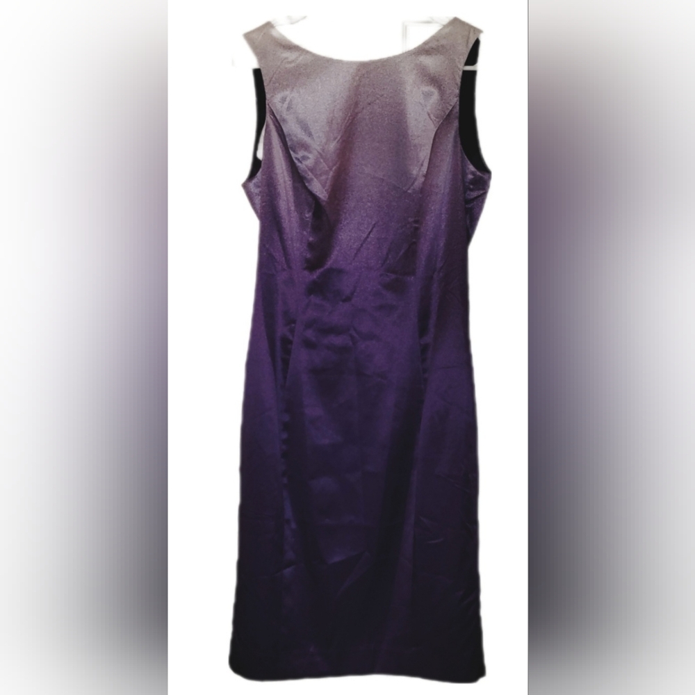 Venus Sexy Purple Ombre Fitted Knee Length VNeck Sleeveless Dress Sz 10 Unlined